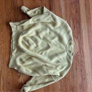 Free People Light Yellow Crew Neck Sweater